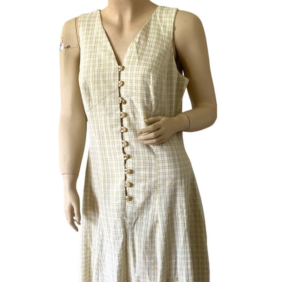 Zaga Collection Women's Long Maxi Herringbone Sleeveless Pleated Dress Size 9/10 - Picture 5 of 14